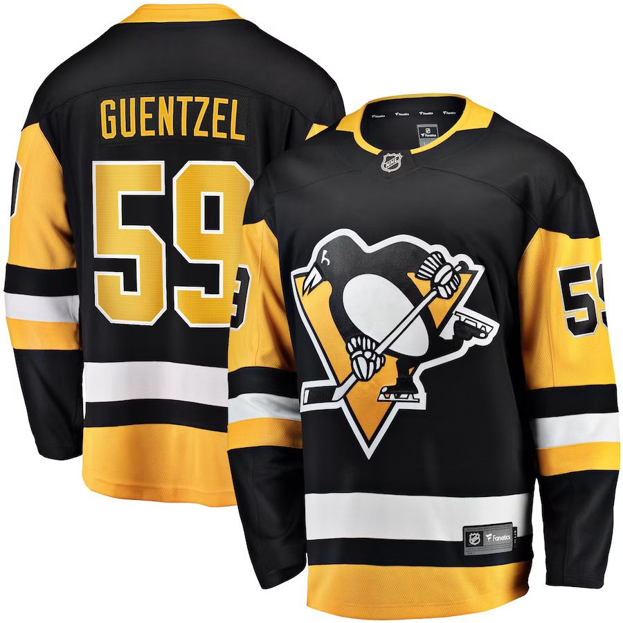 Men Pittsburgh Penguins 59 Jake Guentzel Fanatics Branded Black Home Premier Breakaway Player NHL Jersey